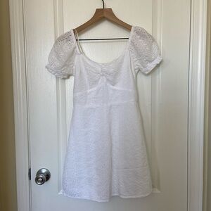 Hollister White Eyelet Puff Sleeve Mini Dress
